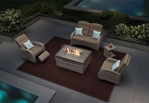 Villa Furniture Wicker Patio Set Wit